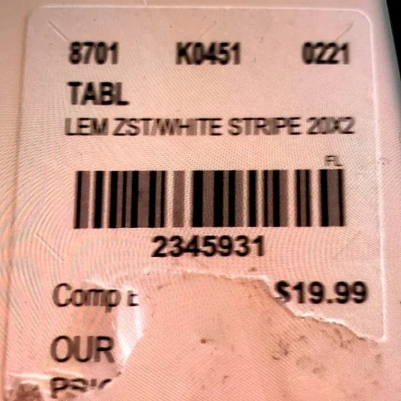 NEW Belle & Butler- 1 New Set of “6” Napkins Lemon & White Stripes.20” x 20” - Picture 4 of 10